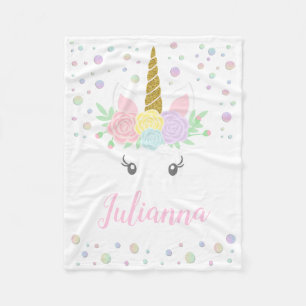 Personalised Unicorn Baby Blanket