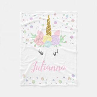 Personalised Unicorn Baby Blanket