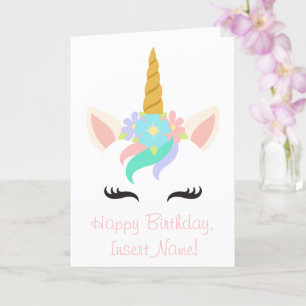 Personalised Unicorn Birthday Card