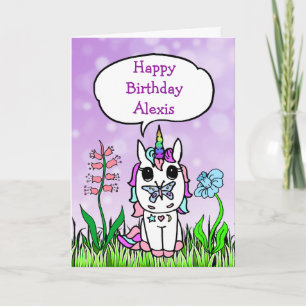 Personalised Unicorn Birthday Card