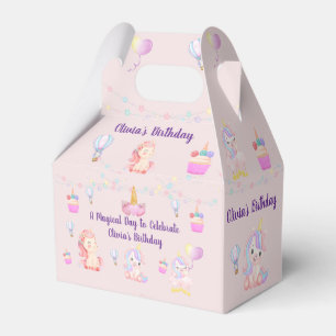 Personalised Unicorn Birthday Favour Boxes