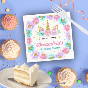 Personalised Unicorn Birthday Napkin