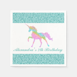 Personalised Unicorn Birthday Napkin