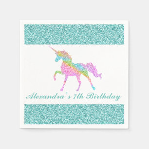 Personalised Unicorn Birthday Napkin