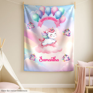 Personalised Unicorn Blanket for Girl Birthday