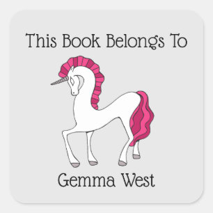 Personalised Unicorn Book Label
