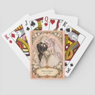 Personalised Unicorn Bride and Groom Wedding Favou Playing Cards