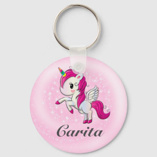 Personalised Unicorn Button Keychain
