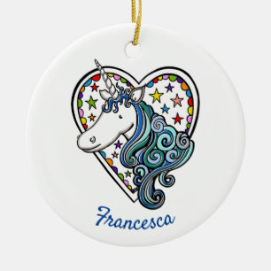 Personalised Unicorn Ceramic Tree Decoration