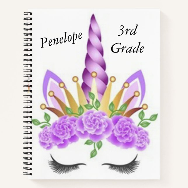 Personalised Unicorn Children’s Notebook (Front)