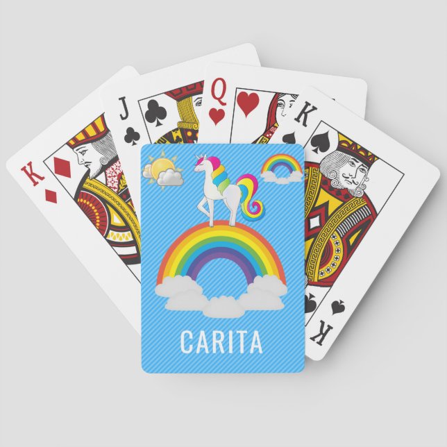 Personalised Unicorn Classic Playing Cards (Back)