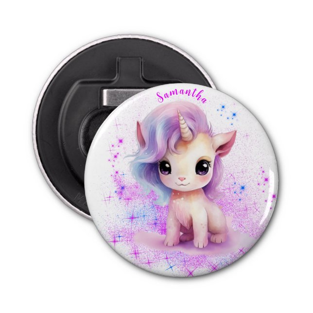 Personalised Unicorn Design Bottle Opener (Front)