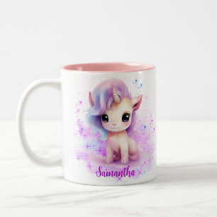 Personalised Unicorn Design Two-Tone Coffee Mug