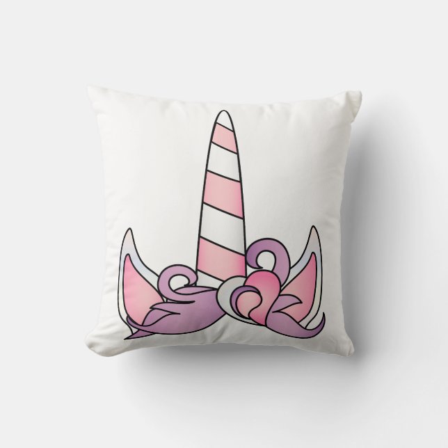 Personalised Unicorn Face with Pony Cushion (Front)