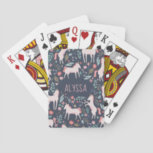 Personalised Unicorn Fields Playing Cards