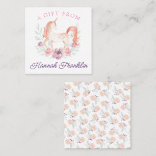 Personalised Unicorn Gift Tag Enclosure Card