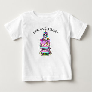 Personalised Unicorn Girl's Birthday Baby T-Shirt