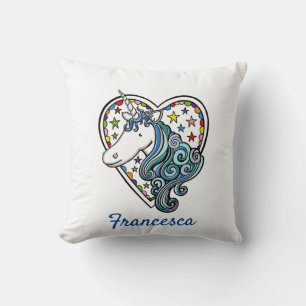 Personalised Unicorn Heart Cushion
