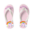 Personalised Unicorn & Hearts Flip Flops