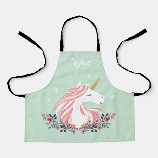Personalised Unicorn Kids Apron (Front)