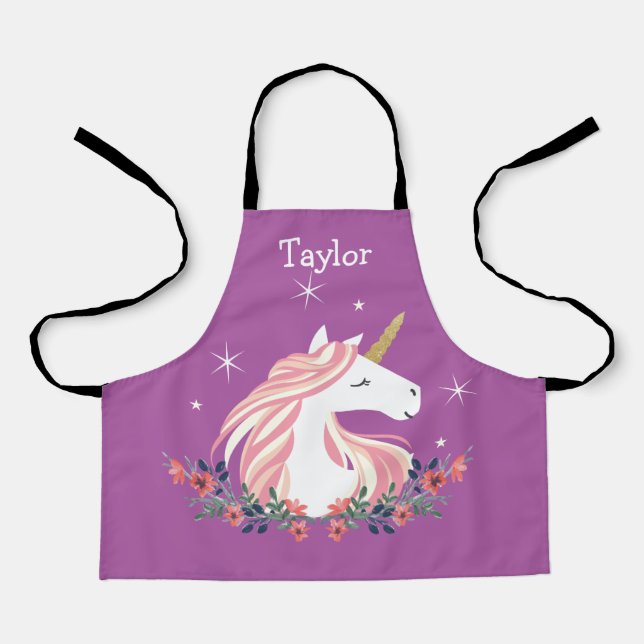 Personalised Unicorn Kids Apron (Front)