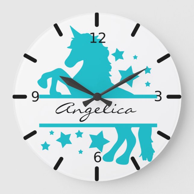 Personalised Unicorn Large Clock (Front)