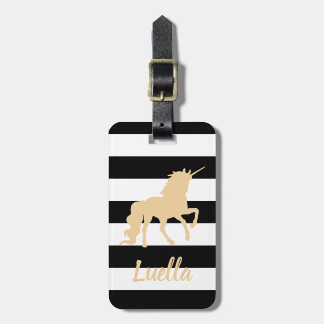 Personalised Unicorn luggage tag (Front Vertical)
