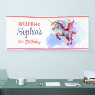 Personalised Unicorn Magical Welcome Party Banner