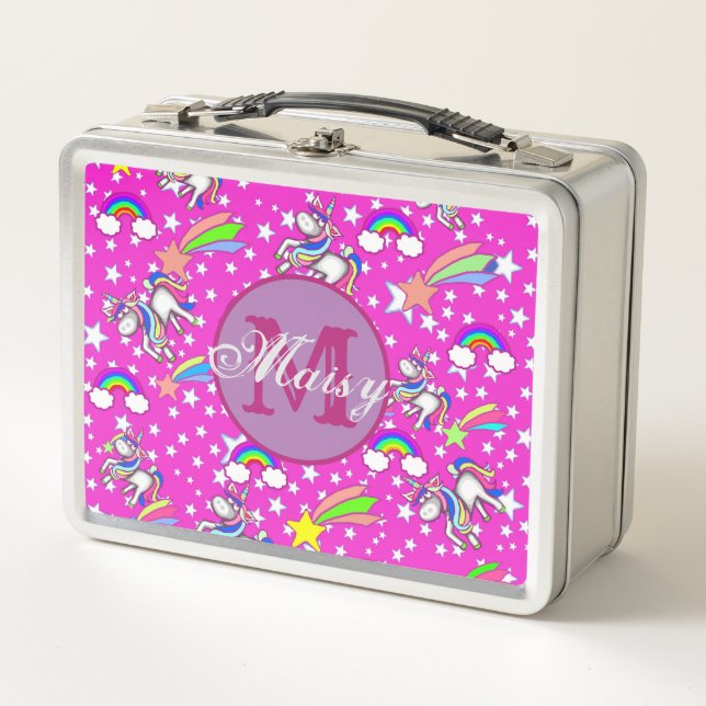 Personalised Unicorn Metal Lunchbox (Front)