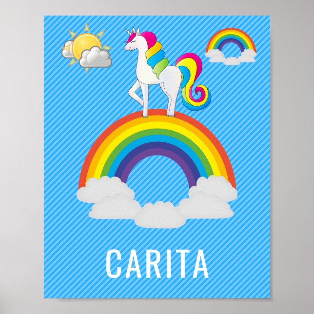 Personalised Unicorn Name Poster (Front)