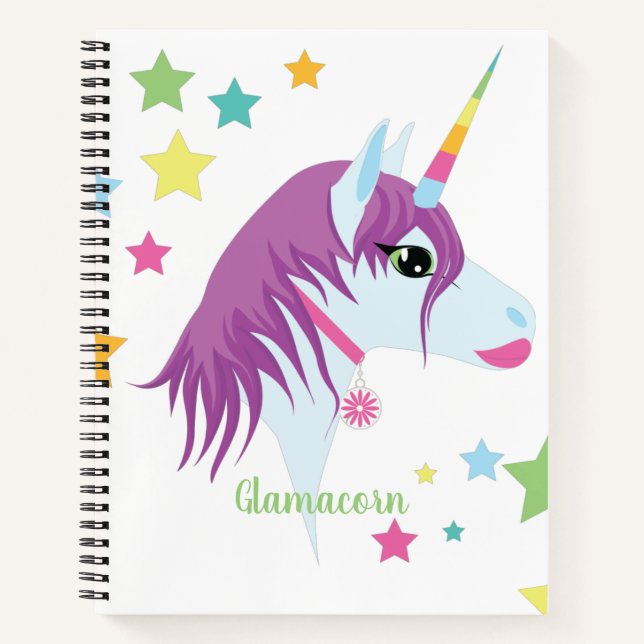 Personalised Unicorn Notebook for Girls (Front)
