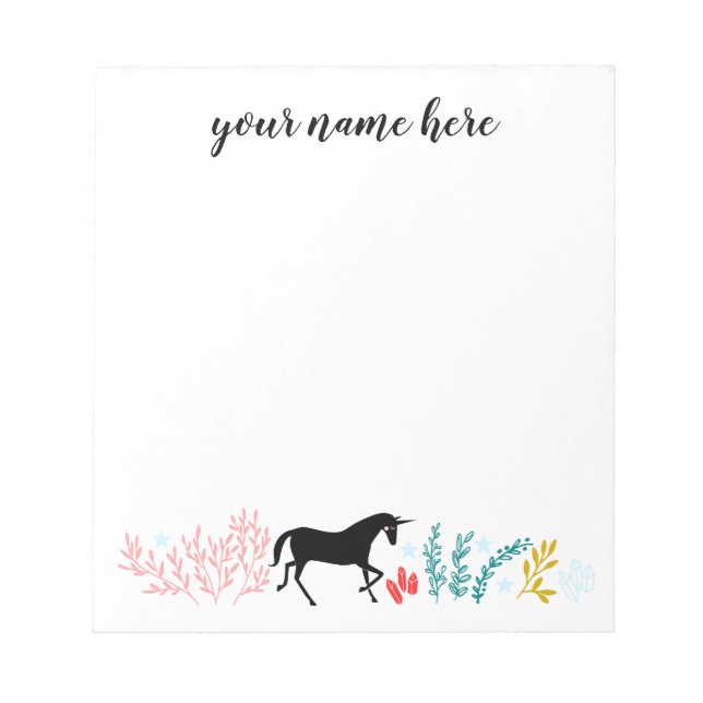 Personalised Unicorn Notepad (Front)