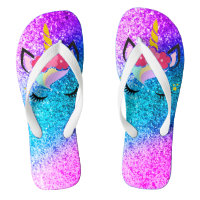 Personalised Unicorn Ombre Glitte Flipflop Sandals