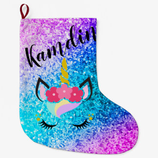 Personalised Unicorn Ombre Glitter Stocking