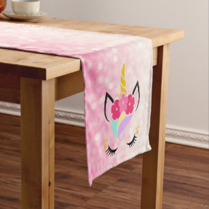 Personalised Unicorn Ombre Glitter Table Runner