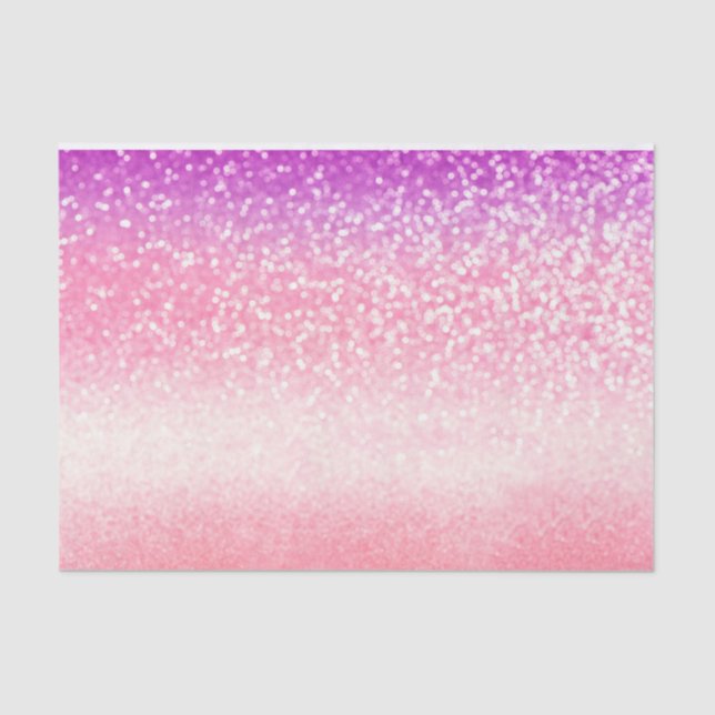 Personalised Unicorn Ombre Glitter Tissue Paper (Front)