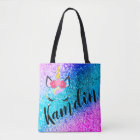 Personalised Unicorn Ombre Glitter Tote Bag