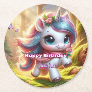 Personalised Unicorn Paper Coasters