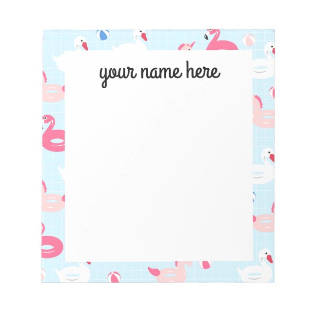 Personalised Unicorn Pool Float Notepad (Front)
