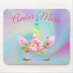 Personalised Unicorn Rainbow Floating Mouse Pad