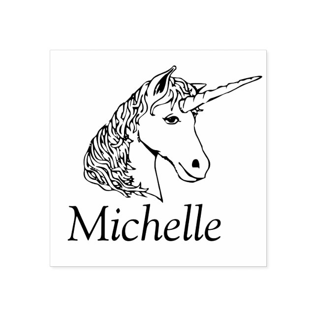 Personalised Unicorn Rubber Stamp (Imprint)