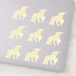 Personalised Unicorn set of 9 Die Cut Sticker