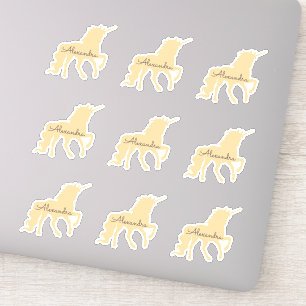 Personalised Unicorn set of 9 Die Cut Sticker