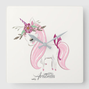 Personalised Unicorn Square Wall Clock