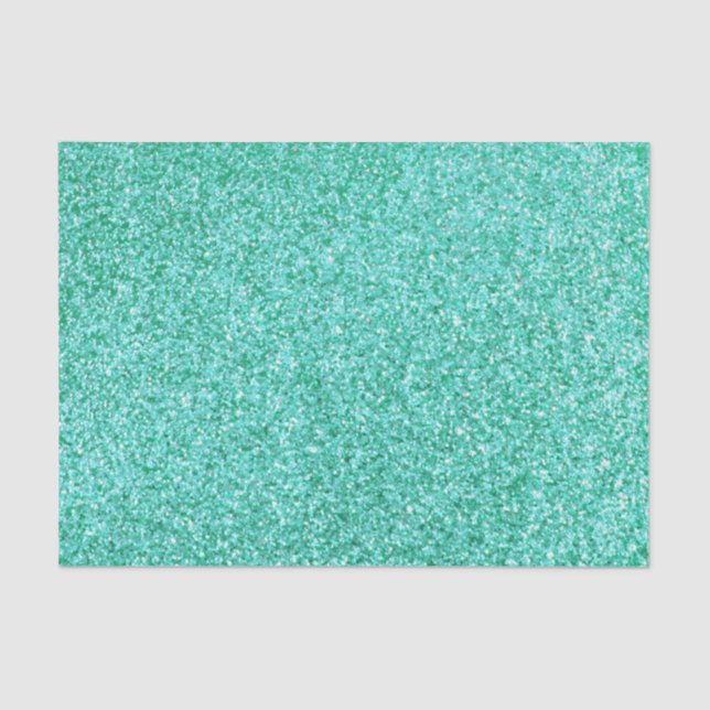 Personalised Unicorn Teal Glitter Tissue Paper (Front)