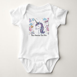 Personalised Unicorn Teddy Bear for Kids  Lovers Baby Bodysuit