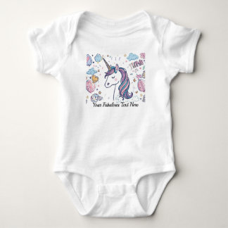 Personalised Unicorn Teddy Bear for Kids Lovers Baby Bodysuit