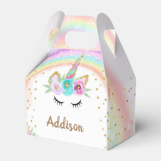 Personalised unicorn treat box for unicorn parties