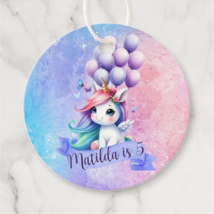 Personalised Unicorn with Balloons Gift Tags