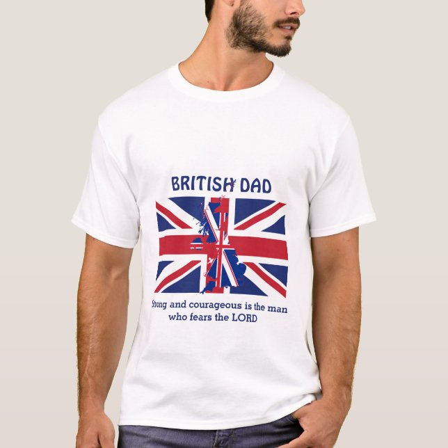 Personalised UNION JACK British Dad T-Shirt (Front)